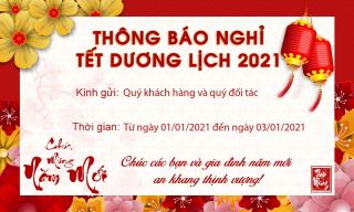 Thông báo nghỉ Lễ Tết dương lịch 2021